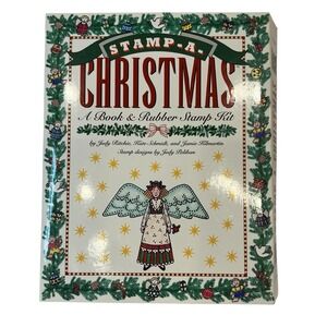 Christmas Rubber Stamp and Book Holiday Craft Kit-21 Stamps New Holiday Kid Gift